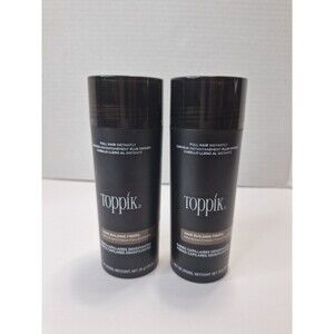 NEW Set of 2 TOPPIK Hair Building Fibers, Hair Thicker Med. Brown 1.94 oz. GIANT